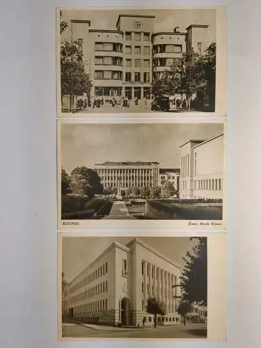 Lot: 8 AK Postkarten Kaunas, Litauen, Schwarzweiß, ungelaufen, Gediminas Orentas