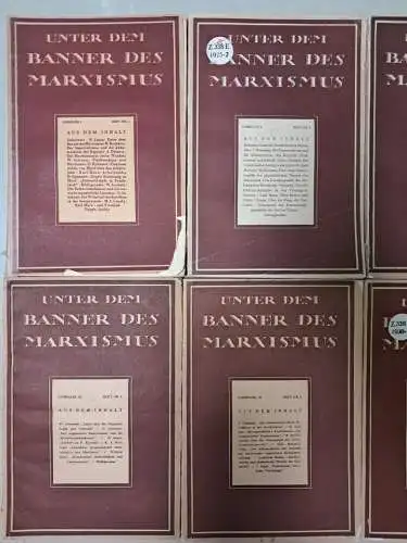 10 Hefte Unter dem Banner des Marxismus Jahrgänge I-VI 1925-1932, Willi Schulz