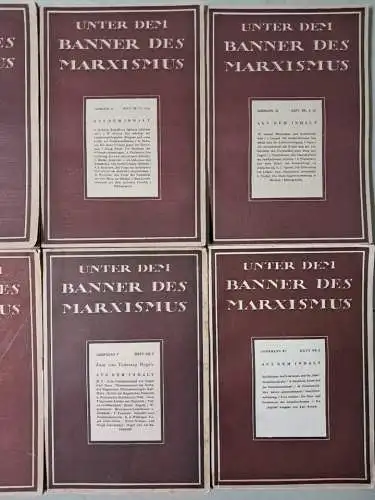 10 Hefte Unter dem Banner des Marxismus Jahrgänge I-VI 1925-1932, Willi Schulz
