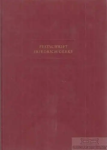 Buch: Festschrift Friedrich Gerke, Schmoll, J. A. Variae Formae Veritas Una