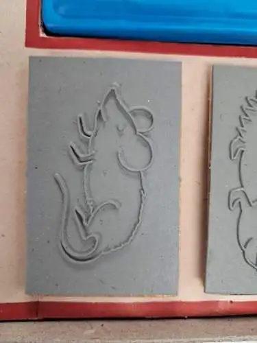 Stempelset Famos No. 575, 4 Tierstempel mit Stempelkissen