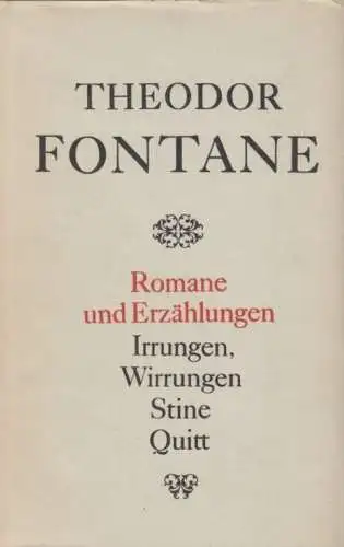 Buch: Romane und Erzählungen, Fontane, Theodor. 1973, Aufbau Verlag 3721