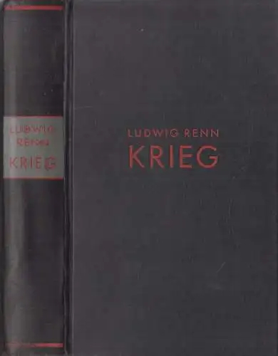 Buch: Krieg, Renn, Ludwig. 1929, gebraucht, mittelmäßig