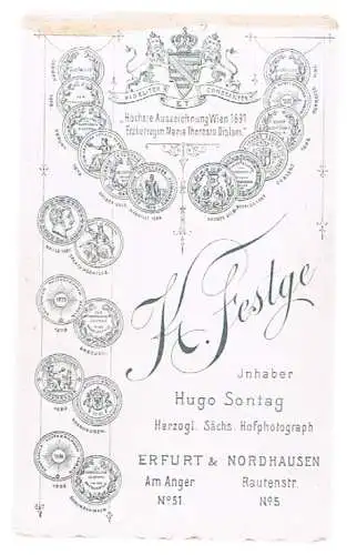 Fotografie K. Festge, Erfurt - Portrait Herr mit Oberlippenbart, Fotografie