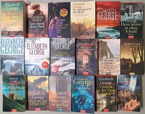 12 Bücher Inspector Lynley, Elizabeth George, Krimi, Goldmann, Konvolut