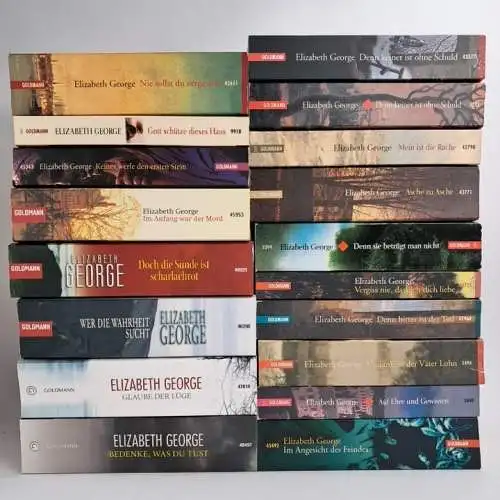 12 Bücher Inspector Lynley, Elizabeth George, Krimi, Goldmann, Konvolut