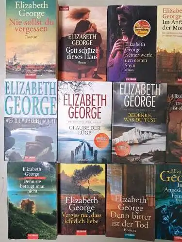 12 Bücher Inspector Lynley, Elizabeth George, Krimi, Goldmann, Konvolut