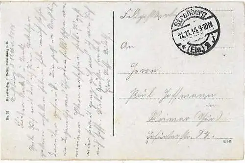 AK Strassburg. Kaiserpalast. ca. 1914, Postkarte. Serien Nr, ca. 1914