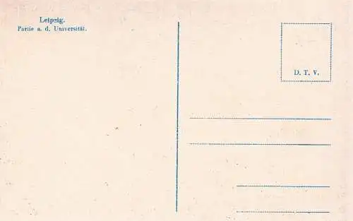 AK Leipzig. Partie a. d. Universität, Postkarte, gebraucht, gut