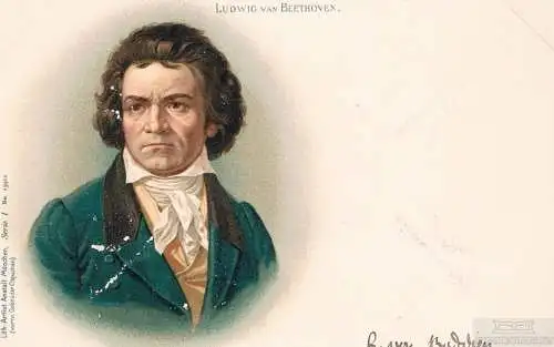 AK Ludwig van Beethoven, Postkarte. Serie 1 No. 15912, Lith.-Artist. Anstalt