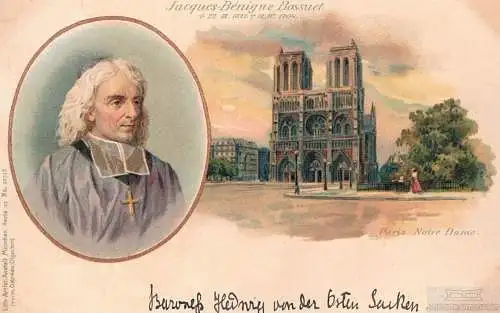 AK Jacques Benigne Bossuet. Paris. Notre-Dame, Postkarte. Serie 92 No. 20718