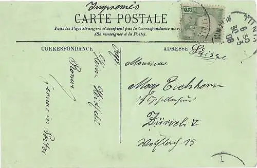 AK Tunis. Rue El Djazira. ca. 1908, Postkarte. Ca. 1908, gebraucht, gut