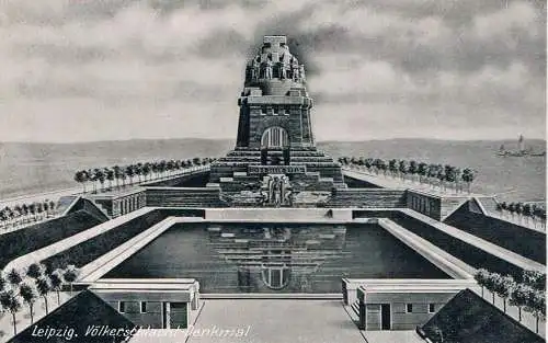 AK Leipzig. Völkerschlachtdenkmal, Postkarte, Kunstverlag Karl Fickenscher