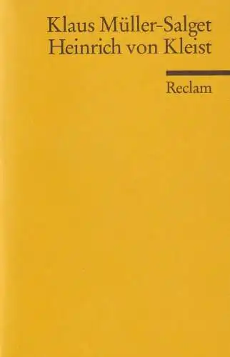 Buch: Heinrich von Kleist, Müller-Salget, Klaus, 2002, Reclam Verlag