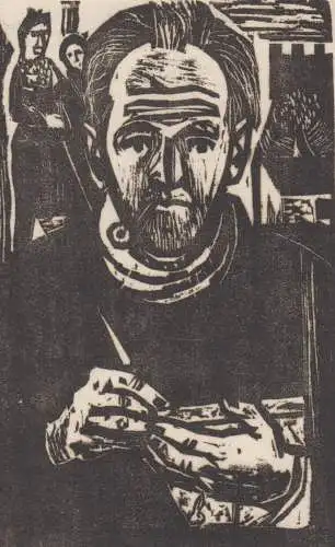 Holzschnitt: Selbstbildnis, A. Klein, Portrait, Druckgrafik, Kunstdruck