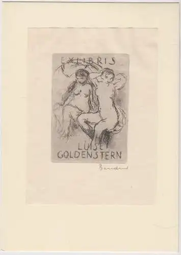 Original Grafik Exlibris: Luise Goldenstern, Wolfgang Bandur, Grafik, Radierung