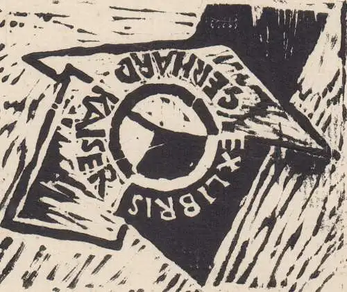 Original Grafik Exlibris: Gerhard Kaiser, Buch, guter Zustand, Buchzeichen