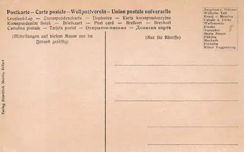 AK Schiller, Postkarte, Verlag Friedrich Martin, gebraucht, gut