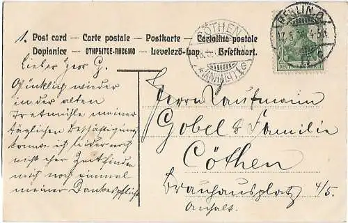 AK Berlin. Richard Wagner Denkmal. ca. 1906, Postkarte. Ca. 1906, gebraucht, gut