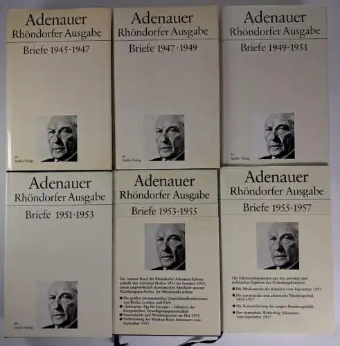 Buch: Konrad Adenauer - Briefe 1945-1957, Siedler Verlag, 6 Bände, gebraucht gut