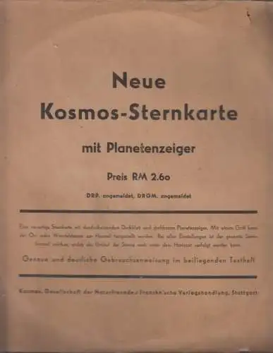 Buch: Kosmos-Sternkarte mit durchscheinendem Deckblatt und... Widmann, Walter