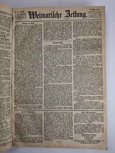 Weimarische Zeitung 1882, Bojanowski, P. von. 1882, Verlag Hermann Böhlau