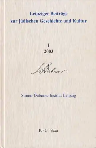 Buch: Leipziger Beiträge zur jüdischen Geschichte und Kultur, Diner, Dan, 2003