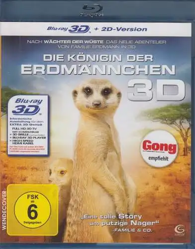 Blu-ray 3D: Die Königin der Erdmännchen. 2012, Sunfilm, Dokumentation, Tiere