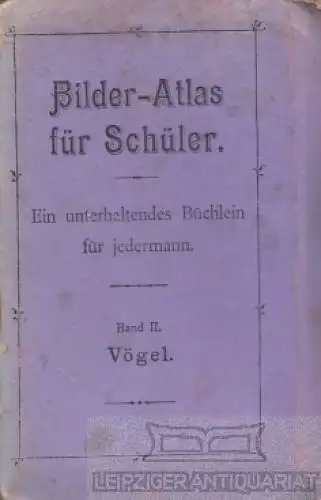 Buch: Bilder-Atlas für Schüler. Band II: Vögel. Ca. 1910, gebraucht, gut