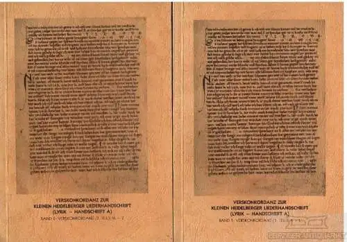 Buch: Verskonkordanz zur kleinen Heidelberger Liederhandschrift (Lyrik... Müller