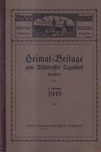 Buch: Unsere Heimat 8. Jahrgang 1919, Beilage zum Wilsdruffer Tageblatt