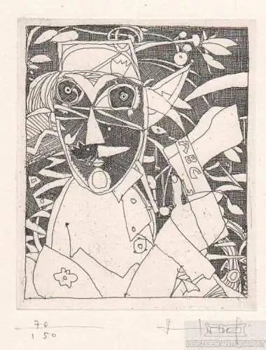 Radierung: ABC, Hussel, Horst. Kunstgrafik, 1989, Kinderbuchverlag, (o.T.)