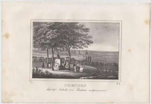 Lithografie: Dresden, Röcknitz, 1836, Eduard Pietzsch, Saxonia, Grafik, Ansicht