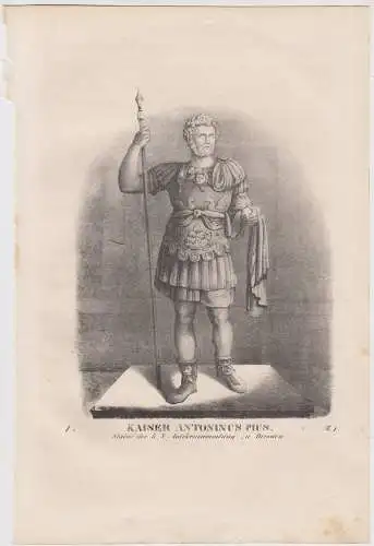 Lithografie: Kaiser Antonius Pius, Eduard Pietzsch & Comp, 1836, Saxonia, Grafik