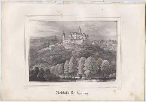 Lithografie: Schloss Rochsburg, Eduard Pietzsch & Comp, Saxonia, 1836, Ansicht