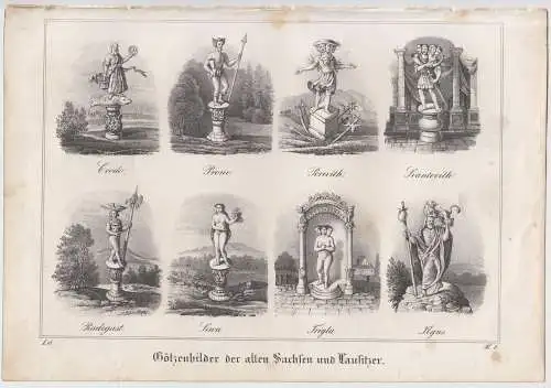Götzenbilder der alten Sachsen und Lausitzer, 1835, Saxonia, Kreide-Litho 349483