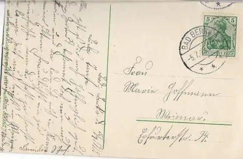 AK Bad Berka bei Weimar. Südlicher Stadtteil. ca. 1915, Postkarte. Ca. 1915