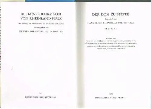 Buch: Der Dom zu Speyer, Kubach, Hans Erich / Haas, Walter. 2 Bände, 1972