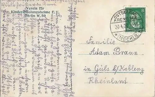 AK Ostseebad Brunshaupten-Arendsee. Hermann-Johanna-Heim... Postkarte. Ca. 1923