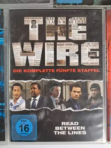 5 DVD-Boxen: The Wire. Staffel 1-5 (komplett), David Simon, Dominic West