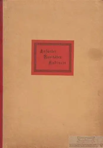 Buch: Erfurter Raritätenkabinett, Scheuffler, G. 1930, gebraucht, gut