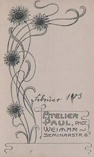 Fotografie Paul, Weimar - Porträt Junges Fräulein. Februar 1913, Fotografie