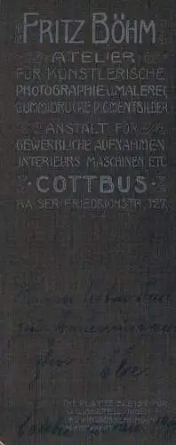 Fotografie Böhm, Cottbus - Portrait Junges Fräulein. 1909, Fotografie. Fotobild