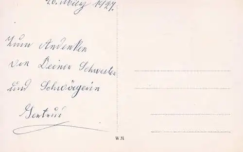 AK Junges Fräulein an Stuhl. 1927, Postkarte. Fotokarte, 1927, gebraucht, gut