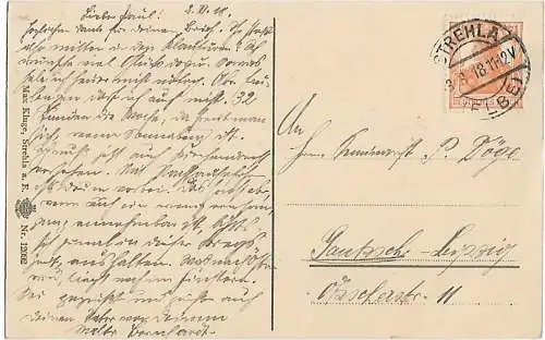 AK Lorenzkirch a. Elbe-Total. ca. 1918, Postkarte. Serien Nr, ca. 1918