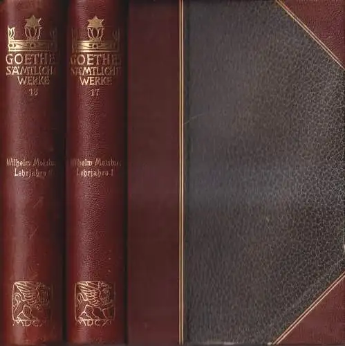 Goethes Sämtliche Werke 17/18: Wilhelm Meisters Lehrjahre I + II, Cotta, 2 Bände