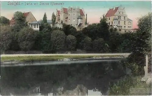 AK Saalfeld. Partie mit Schloss Kitzenstein. ca. 1912, Postkarte. Serien Nr