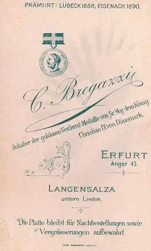 Fotografie Bregazzi, Langensalza - Portrait Herr mit Oberlippenbart, Fotografie