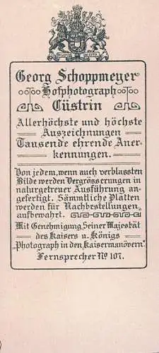 Fotografie Schoppmeyer, Cüstrin - Portrait Junges Fräulein, Fotografie. F 274946