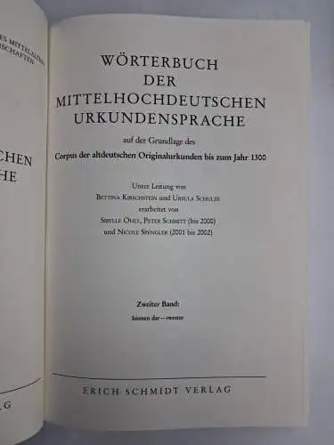 Buch: Wörterbuch der mittelhochdeutschen Urkundensprache, 3 Bände, 1994, Schmidt